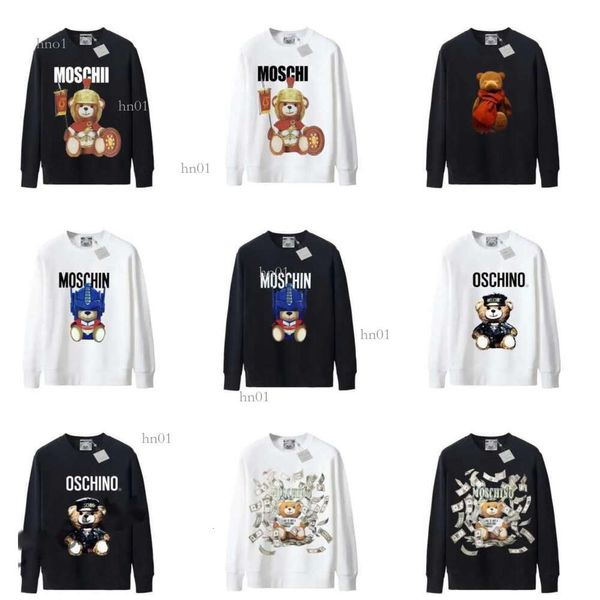 

male and female designer pullover sweatshirt bear print long sleeved sweater lovers fashion round neck spring and autumn pullover245, Black