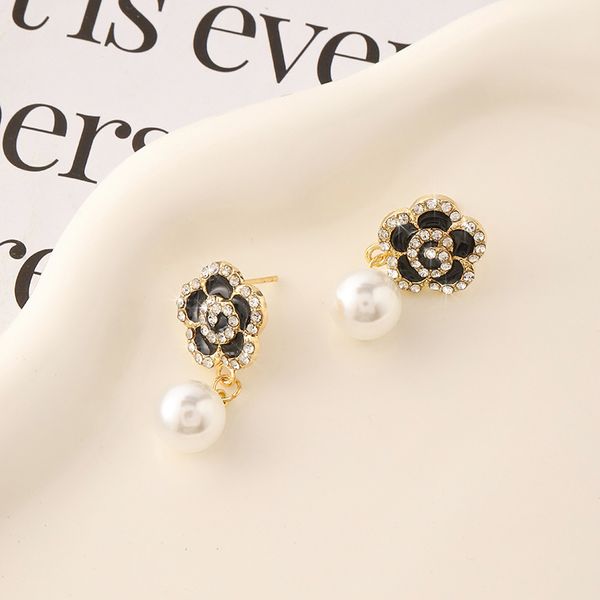 

plated 925 silver luxury brand designers letters stud geometric famous women round crystal rhinestone earring wedding perty jewerlry circula, Golden;silver