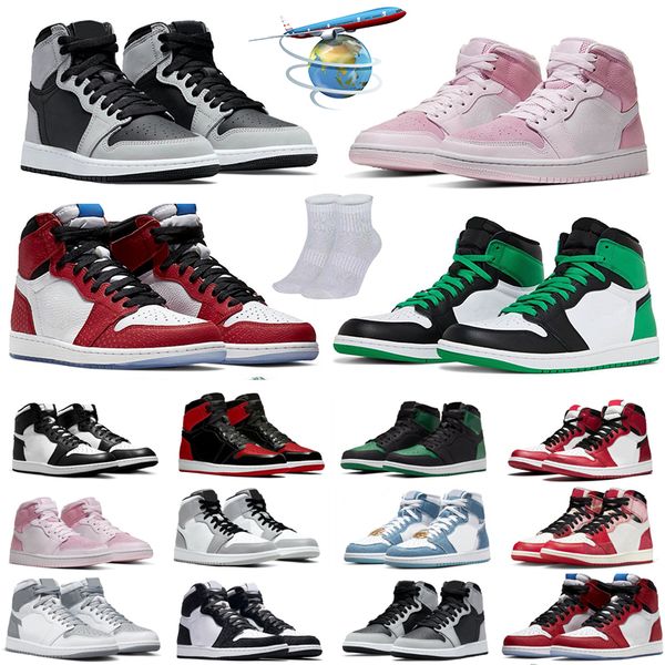 

new high low og 1s basketball shoes jumpman lost and found skyline men sneakers university blue space jam patent bred gorge green dark mocha