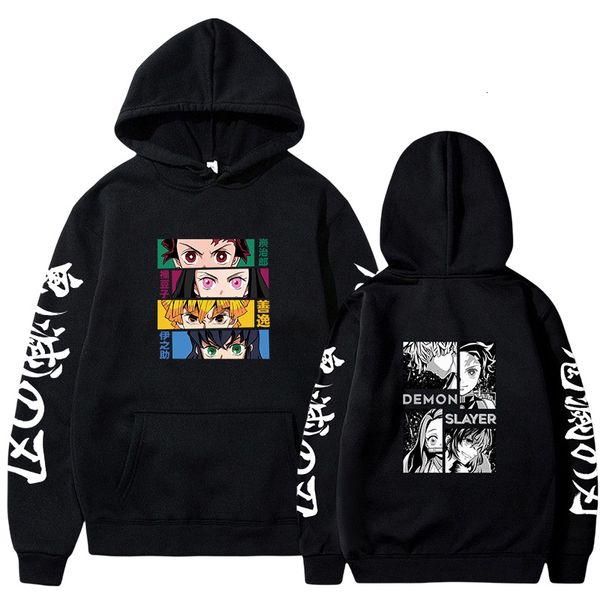 

men's hoodies sweatshirts demon slayer anime hoodie pullovers sweatshirts harajuku graphic printed casual hip hop streetwear 230829, Black