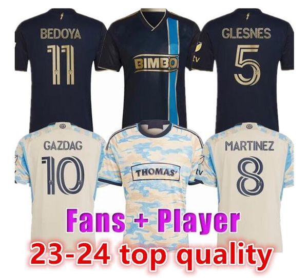 

2023/24 philadelphia union soccer jerseys mls #10 gazdag glesnes martinez bedoya uniform 2023/24 #22 aaronson przybylko football men kit shi, Black;yellow