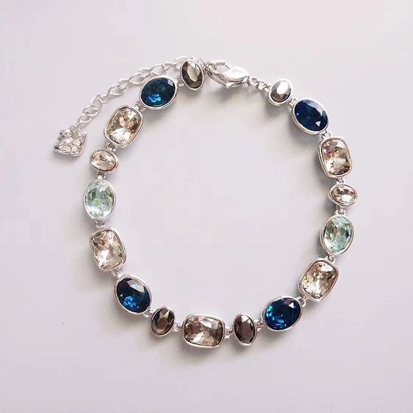 

designer bracelet for women titanium steel plated gold chain bracelets bracelet inlaid austrian crystal tennis bangle mulit color diamond wo, Black