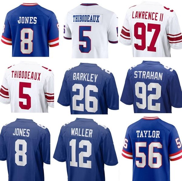 

football jerseys 5 kayvon thibodeaux 26 saquon barkley 12 darren waller 80 richie james 29 xavier mckinney 97 dexter lawrence ii juren, Black;red