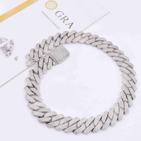 

personalized men hip hop necklaces moissanite diamonds cuban link chains iced out 925 sterling silver rapper chains