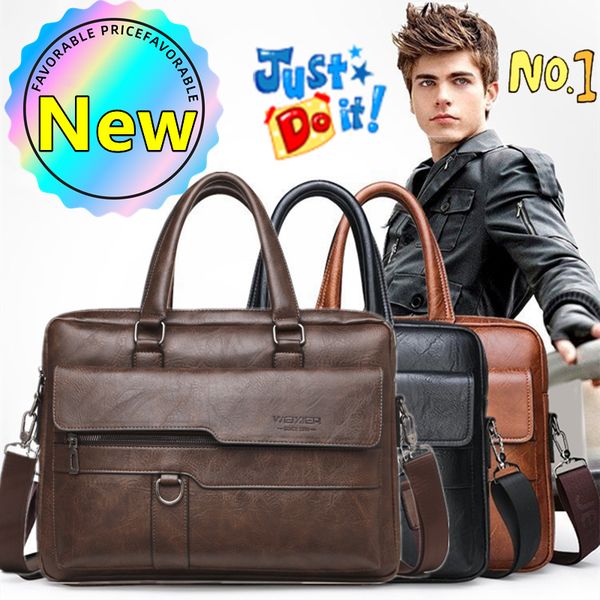 

briefcases men's briefcase bag business famous brand pu leather shoulder messenger bags office handbag 14 inch lapbag 230830