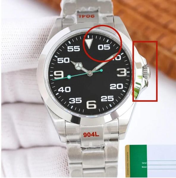 

zp men's watch mechanical automatic v3 version air king m126900 sapphire dial 40mm cal.2824-2 904l stainless steel christmas gift belt, Slivery;brown