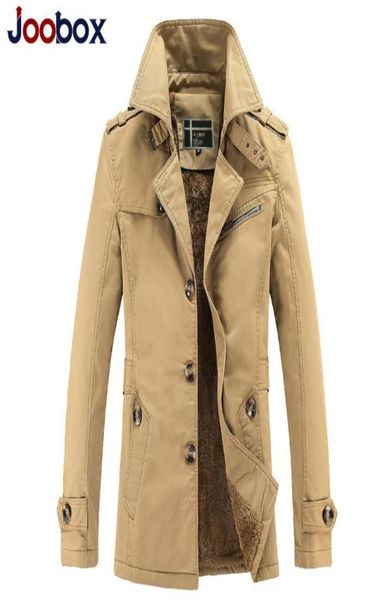 

men039s trench coats brand 2021 army green long coat men thick winter jacket warm england male casual cotton overcoat3960248, Tan;black
