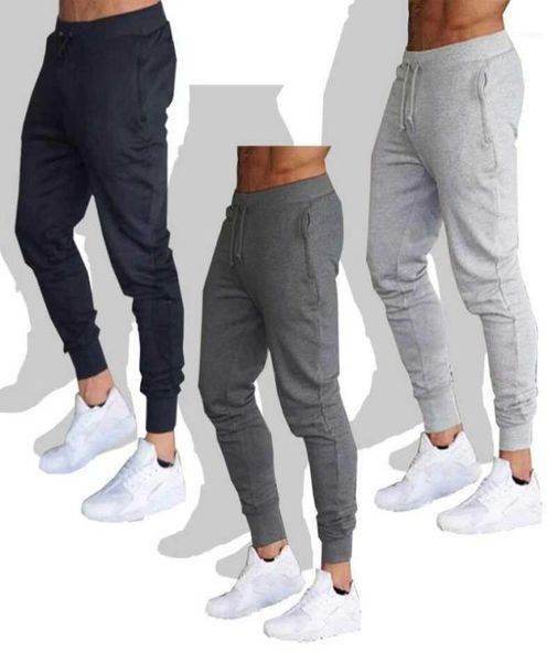 

jogging pants men sport sweatpants running joggers cotton trackpants slim fit bodybuilding trouser men039s9749341, Black