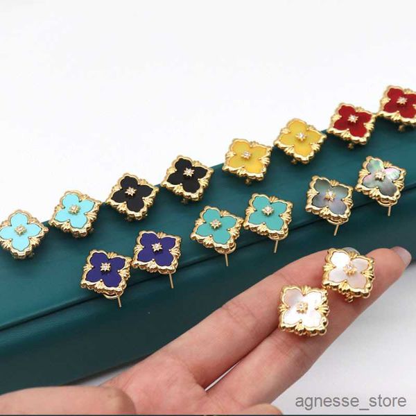 

stud luxury designer stud earrings for women vintage simple 18k gold shell clip on ear rings earring earings jewelry r230830, Golden;silver