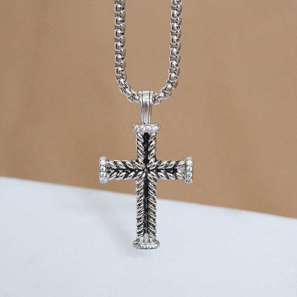 

designer dy necklace luxury cross stainless steel chain necklace accessories jewelry high-end fashion quality valentine's day romantic, Silver