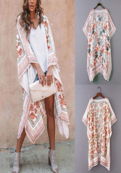 

women039s swimwear beach dress summer floral swimsuit print bathing suit 2021 women long cover up beachwear bandeau sexy7990455, White;black