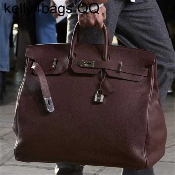 

designer hac birkins 50 size handbag large capcity handswen genuine leather 10a quality real 50 size desiger black birkins 2023 business fit