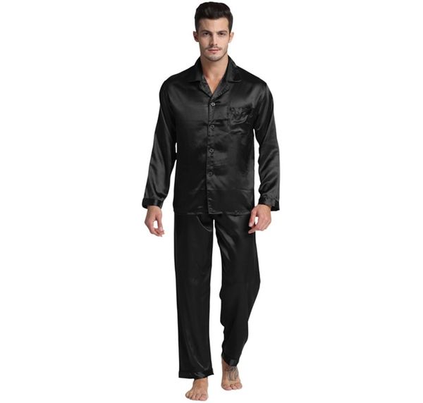

men039s pajama set male silk nightgown pajamas sleepwear modern style men soft for sleeping8255411, Black;brown