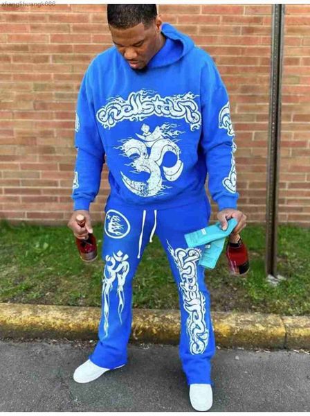 

fashion mens luxury designer hoodies men hoodies pullover hellstar blue yoga hoodios printing long sleeve street hip-hop clothing, Black