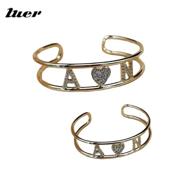 

bangle luer custom names bracelet/personalized for women bangles customized crystal letters family women jewelry gift drop shipping, Black