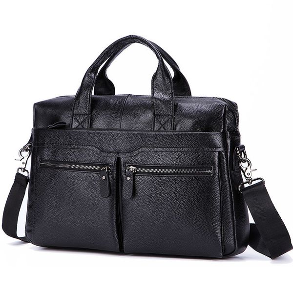 

briefcases black men genuine leather handbags large leather 14" lapmessenger bags business men's travel bags shoulder bags briefca