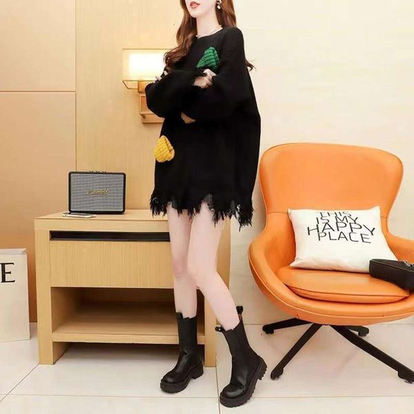 

autumn and winter large size christmas red sweater for womens outerwear loose fashionable pure color woven base, White;black