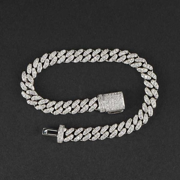 

6mm moissanite cuban gra certificate size 16 woman cuban link bracelet moissanite cuban link chain necklace for women men, Silver
