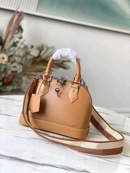 

10a l bag m57540 alma bb shell high women real leather handbag flower embossed shoulder bags crossbody messenger handbags purse lock jacquar