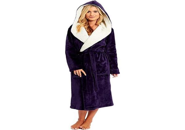

women bathrobe cotton robe night dress women039s winter lengthened coralline plush shawl bathrobe long sleeved robe coat 4 y204674612, Black;red