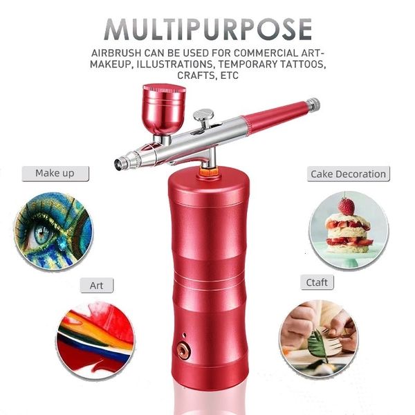 

face care devices professional 0.4mm mini airbrush set spray pump gen pen air compressor kit portable air brush nano fog mist sprayer beauty