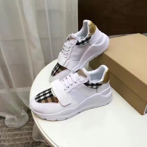 

designers shoes vintage men check sneakers designer men suede leather gingham sneaker front fastening ankle trainers casual sports shoes 35-, Red;white