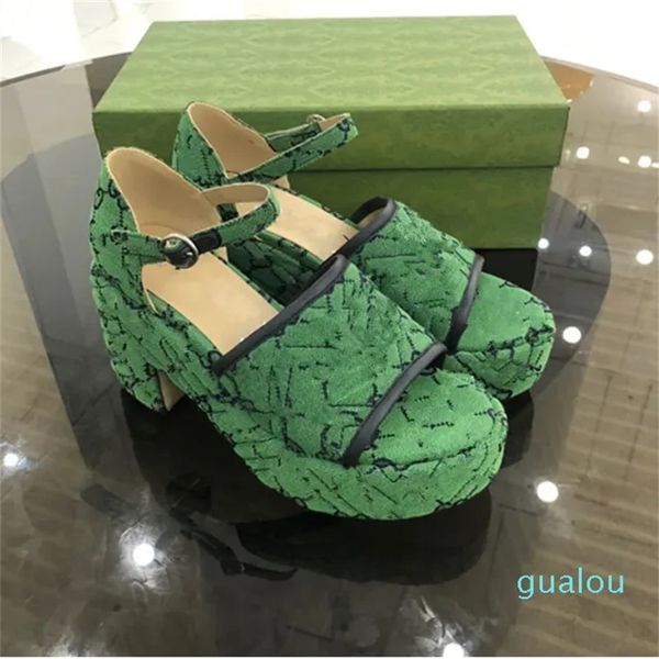 

designer 2023 women's high heel thick soled sandals luxury custom color matching, Black