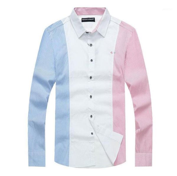 

men039s casual shirts long sleeve shirt brand design cotton harmont blaine striped male camisa blouse masculina homme 1691745, White;black