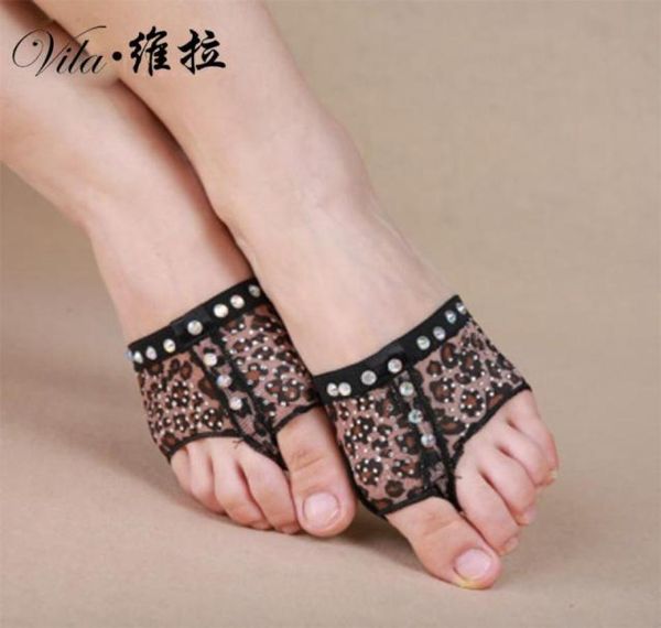 

2018 belly dance pawsdiamond half lyrical shoesfootcovertoe undies smlxl 5patterns8618477, Black;red