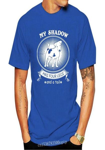 

men039s tshirts i love my puppy tee shirts men cotton jack russell terrier is shadow tshirt short sleeved dog owner gift t sh4007534, White;black