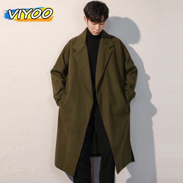 

mens wool blends winter luxury cardigans trench male black overcoat coat long padding clothes jac windbreaker for men 230829