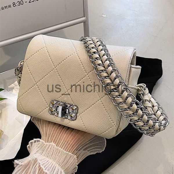 

evening bags women's shoulder bags fashion trend leather flap square bags females thick metal chain buckle ladies messenger bags versat