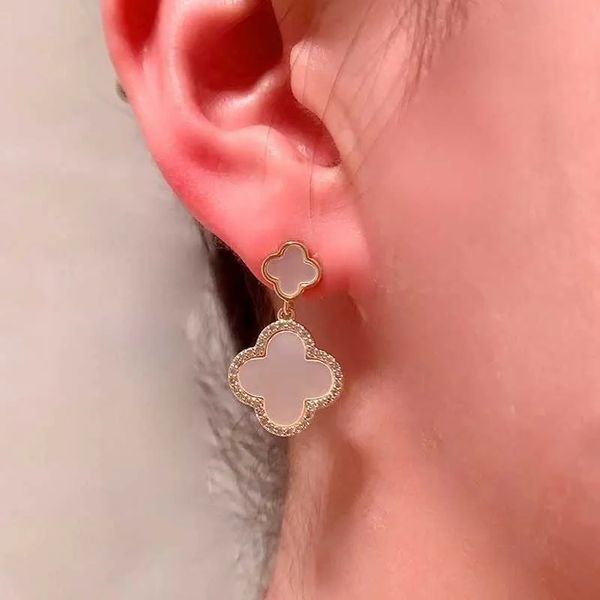 

pearl earrings clover earrings studs luxury jewellery earrings women's fashion titanium steel earrings non-fading non-allergenic, Golden