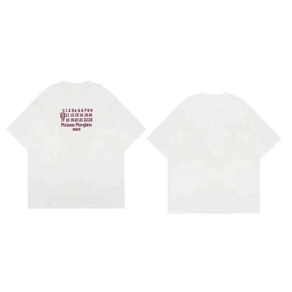 

margila designer t shirt fuzzy margielas mm6 style broken hole short sleeve digital mother print male and female couple t-shirt wd4q nz7m, White;black