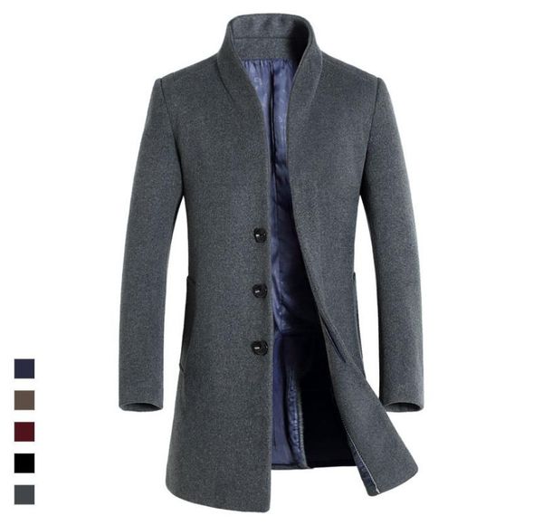 

new 2018 mens long wool trench coat korean men slim fit trench parkas for autumn9203977, Black