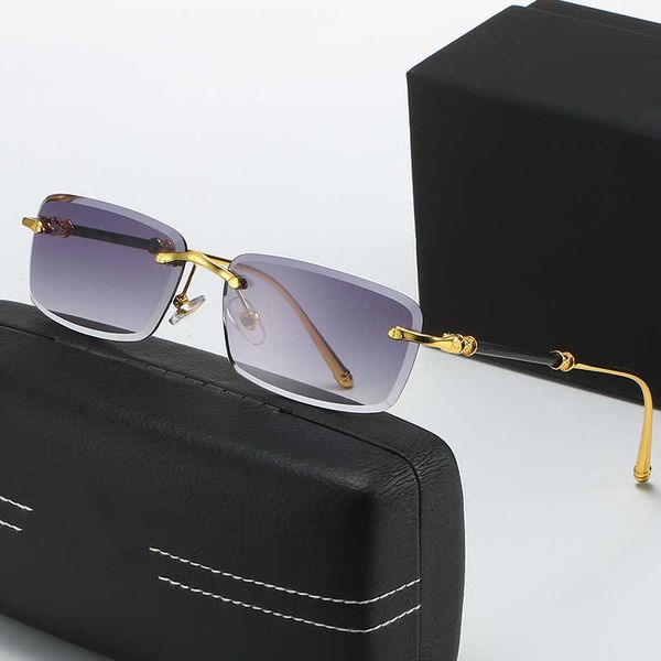

fashion mercedes-benz sunglasses benz maybach's frameless trimmed sunglasses men's and women's metal leg small frame with log, White;black
