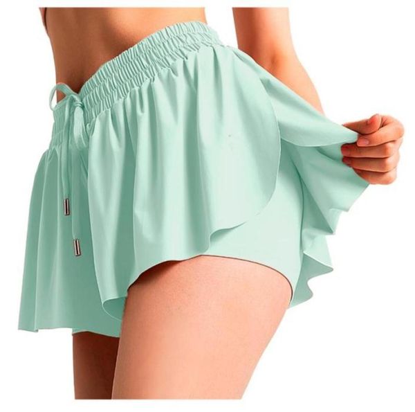 

skirts women039s sports running fitness fast dry light false two skirt high waist athletic short quick sport9047720, Black