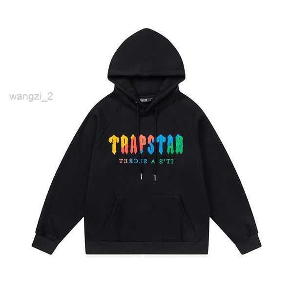 

printed trapstar sportswear new men's hoodies fashion designer hoodie sweatshirt jogging luxurious tracksuit winter sweatshirts size zx, Black