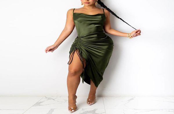 

summer women039s dress 2021 elegant satin sleeveless spaghetti strap evening party black sundress long wedding silk vestido gre1790072, Black;gray