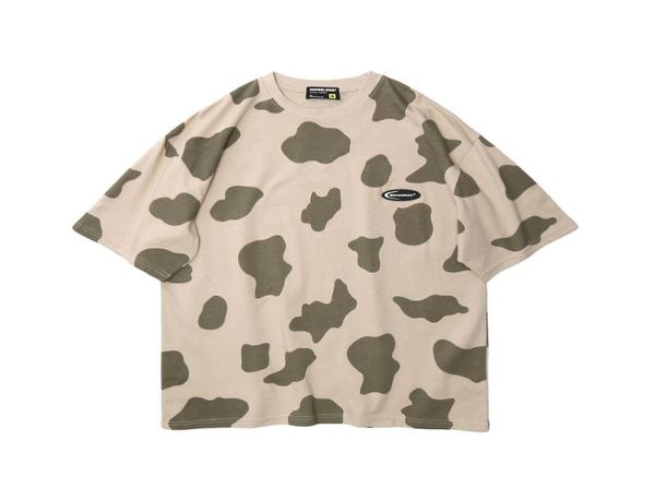 

ebaihui 2021 men039s printed t shirts harajuku fun cow print tshirt summer new loose japanese fashion brand solid color shor2309657, White;black