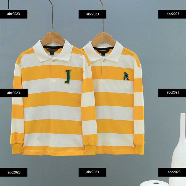 

new child polo shirt kids short sleeve baby t-shirt fashion applique striped lapel summer size 100-160 cm mar10, Blue