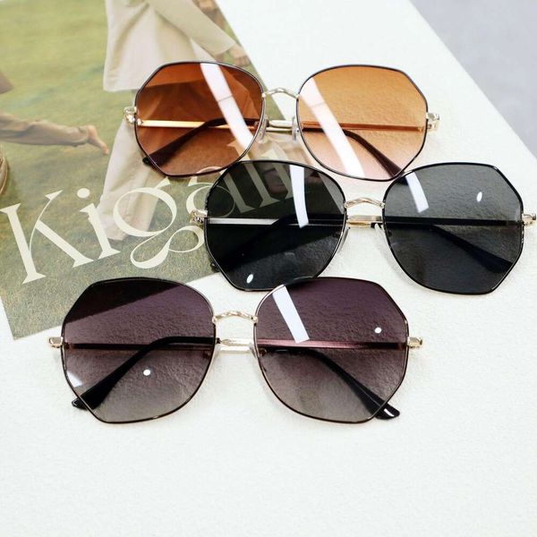 

high end big face slim looking hexagonal sunglasses womens anti violet wholesale, White;black