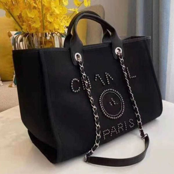 

women's luxury fashion beach bags brand ch canvas handbag designer classics backpacks pearl ladies large evening handbags purse women b