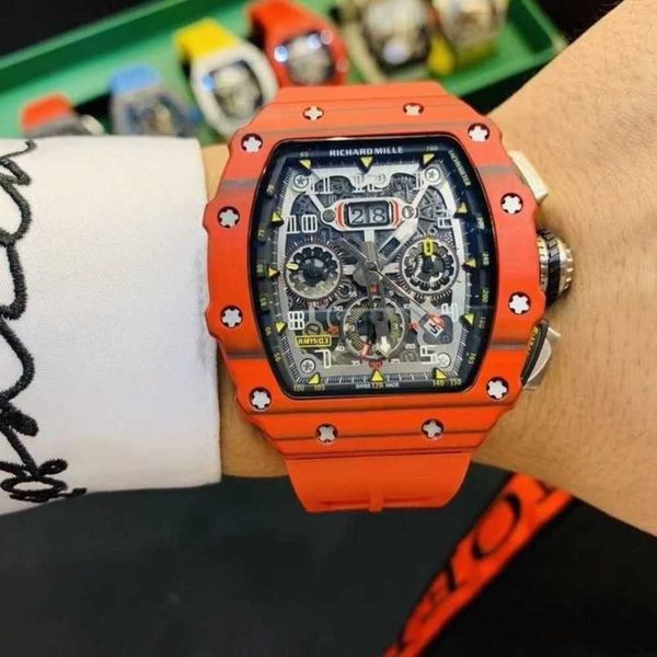 

designer watch richards milles carbon fiber mens mille barrelshaped fullautomatic large dial mechanical the same model rm056 qs89 ep1d, Slivery;golden