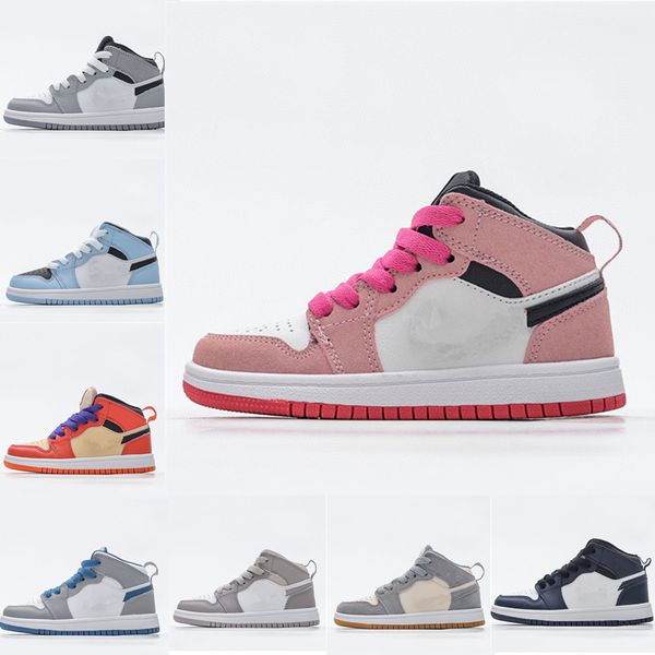 

retro kids shoes boys basketball jumpman shoe children black university blue designer military youth toddler infants size 22-35