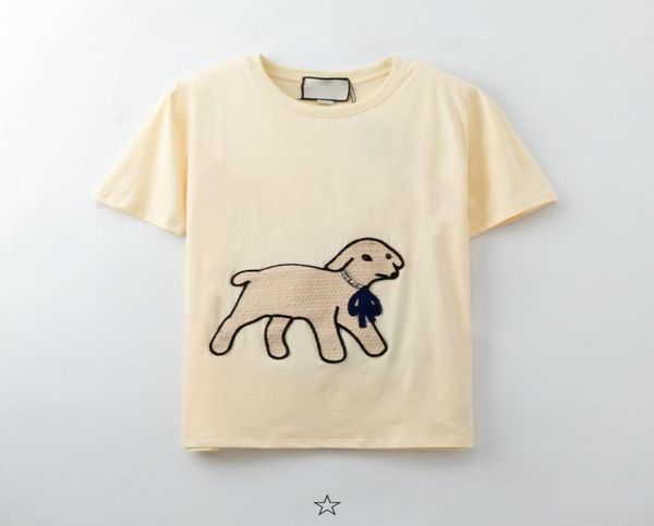 

2021 men039s and women039s t shirt summer animal embroidered print streetwear fashion casual short sleeve couples brand 9520762, White;black