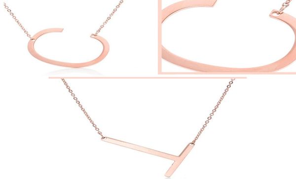 

new jewelry 26 english letter pendant trichromatic stainless steel necklace accessories short style collarbone chain whole4683053, Silver