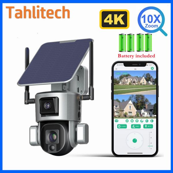 

ip cameras 4k 8mp dual lens solar camera 10x 4x zoom wifi security outdoor humanoid tracking color night vision y5 230830