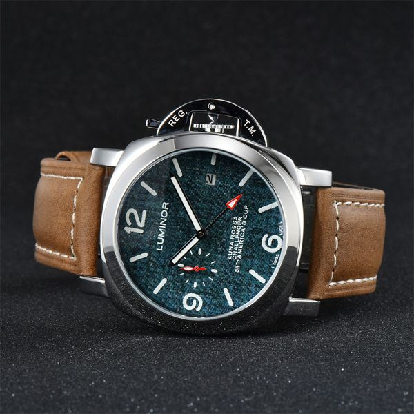 

brand panerxx pnpam series luxury military fans mens watch for men casual steel belt automatic watches designer movement quartz wristwatch m, Slivery;black
