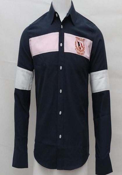 

homme embroidery shirts camisa masculina men long sleeve dress shirts cotton social hombre eden park rugby chemises camisa8231260, White;black